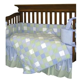 Trend Lab Patchwork Blue 4 Piece Crib Set