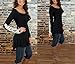 Finejo Casual Women Long Sleeve Lace Irregular Hem Blouse Tops
