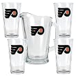 Philadelphia Flyers 4pc Pint Ale Glass & 60oz Pitcher Set - Priamry Logo NHL Hockey