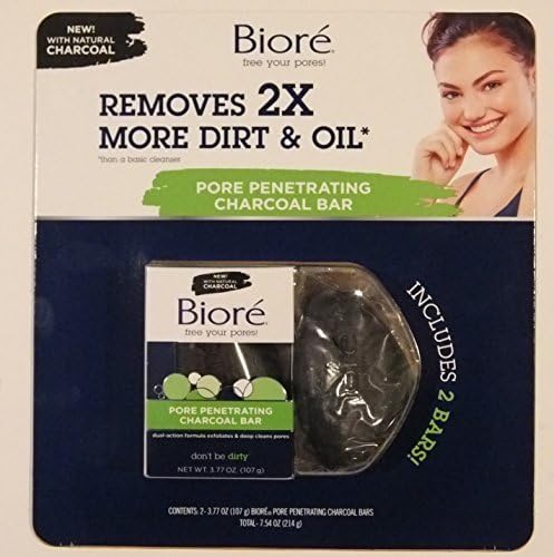 Biore Pore Penetrating Charcoal Cleansing Bar (Pack of 2) by Kao USA Inc
