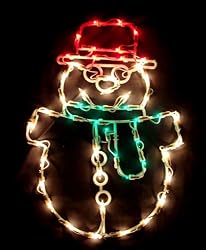 17" Lighted Snowman Christmas Window Silhouette Decoration