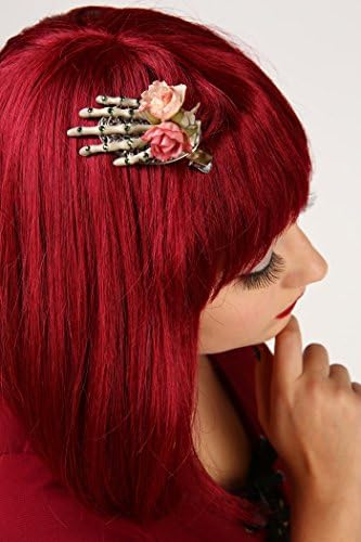 Creepy Cute Crystal Accented Skeleton Hand Hair Clip
