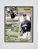 Ryan Braun 2007 National League Rookie of the Year Double Matted 8 x 10 Photograph (Unframed)
