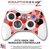 Lots Of Dots Red on Pink Skin by WraptorSkinz TM fits XBOX 360 Wireless Controller (CONTROLLER NOT I