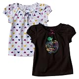 Infant Toddler Girls Circo® Brown/White 2 pk Gathered Edge Tee
