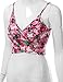 Doublju Women V Neck Floral Printing Girlish Crop Tank Top