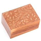 Sheesham Wood Pill Box Carved Design C