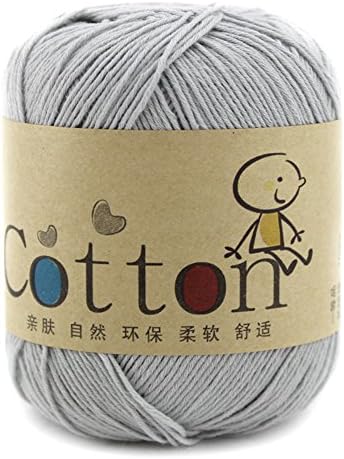 New Embroidery Knit Cotton Thread Crochet Thread Embroidery Knitting Yarn 1*50g, Grey White