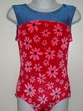 Leotard Gymnastics Red Daisy