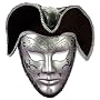 Venetian Mask Silver W/Headpiece