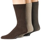IZOD Mens Multi-Color Casual Cotton Crew Sock 3 Pack, Earth, One Size (Sock size 10-13/Shoe Size 6-12.5)