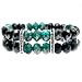 Acosta Jewellery - Emerald Green & Hematite Black - Crystal & Bead Costume Bracelet
