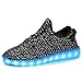 Dear-Queen 7 Colors Unisex LED Shoes Luminous Flashing USB Charging Sneakers Colorful Light Up Glowing Casual Flat Shoes