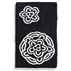 Ruia Home Chrysanthemum Cotton Reversible Bath Rug, Black/White