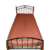 Red Gold Kashmir Pashmina Bedspreads Indian Bedding Twin Size Bed Throw