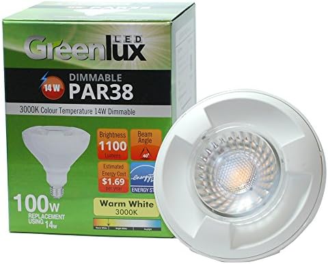 High Quality LED 14w Dimmable PAR38 Warm White Light Bulb - 100w Equiv.