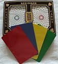2 Free Cut Cards + KEM Pantheon Red Blue Playing Cards Poker Size Regular Index