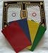 2 Free Cut Cards + KEM Pantheon Red Blue Playing Cards Poker Size Regular Index