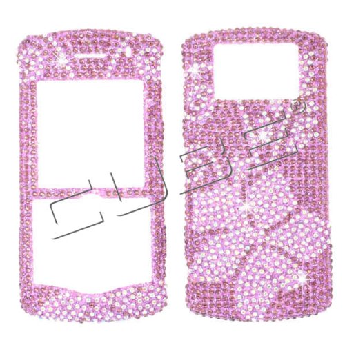 Lilac Flower “Crystal Art” bling case faceplate for Blackberry Pearl 8100 8110 8120 8130