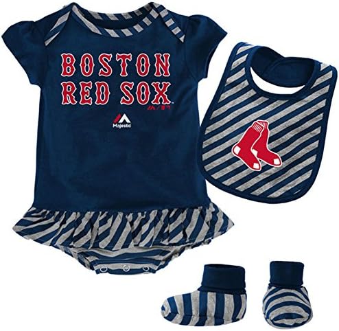Boston Red Sox Newborn Baby Girls 3 Piece Layette Set, 6-9 Months