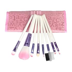8pcs Pro Pink Make up Brushes Set with Case: Beauty