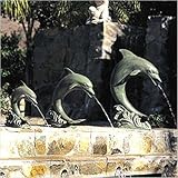20 Bronze Garden Fountain Spitter Jumping Dolphin