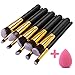 10+ Pieces Premium Synthetic Silky Makeup Brush Set Professional Makeup Brushes Powder Brush Makeup kit oval Brush Set & Makeup Blender Sponges Pink Makeup tools