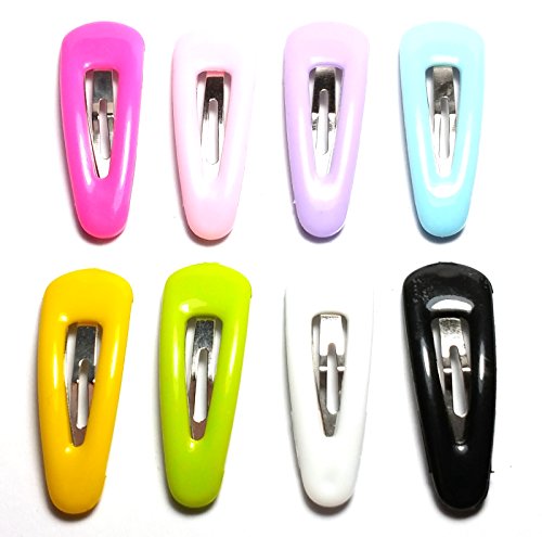 30 Pcs Assorted Color Hair Snap Clip with Plastic Cover for Toddler Girl 35mm