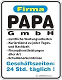 Produkt-Bild: Fun-Schild " Papa GmbH !!! "