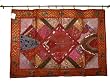 Vintage Sari India Moti Beaded Tapestry Wall Hanging 60x40