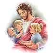 Carded 8"x10" Prints for Framing - Jesus with Children - Linen Paper - 7 and 4 Color Process Printing