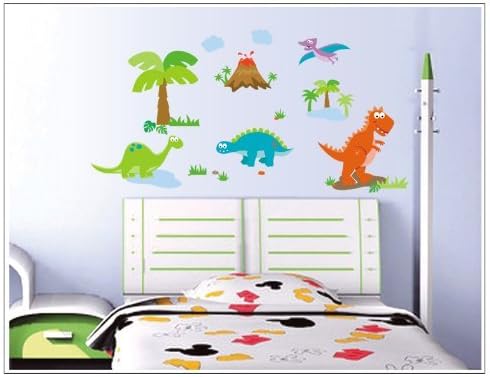 Cute Dinosaurs in Jungle Forest Wall Decals by Kappier