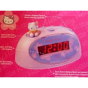 Hello Kitty Digital Alarm Clock with Bonus Mini Fm Scanner & Headphones
