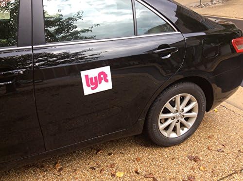 Lyft Logo with Pink Lyft Letters, Lyft Sign, Car Magnet Sign for Your Rideshare (8"x6.5")