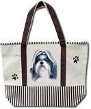 Shih Tzu Tan/White Dog 20'' x 15'' Shopping Tote