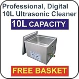 10 Litre Professional Digital Ultrasonic Cleaner & Heating Unit With 30 Minute Timer - Comprising Of 1 X New Digital Ultrasonic Cleaner, 1 X Ultrasonic Cleaner Lid, 1 X Ultrasonic Cleaning Basket, 1 X Power Lead, 4x Tranducers. Ideal For Cleaning Jewllery