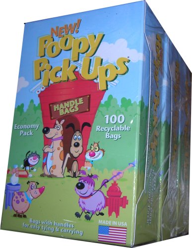 Poopy Pickups Recyclable Handle-Tie Bags, 3 Boxes