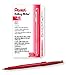 Pentel R100B Rolling Writer Stick Roller Ball Pen, .8mm, Red Barrel/Ink, Dozen
