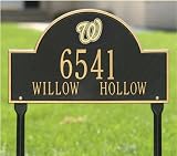 Washington Nationals Black and Gold Personalized Address Lawn Plaque