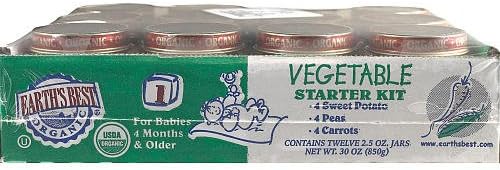 Earth's Best Organic 1st Vegetable Starter Kit, 2.5 Ounce Jars (Pack of 12)