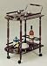 Traditional Cherry Finish Wood Serving Cart w/Brass Accents