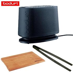 Bodum 10709-01US Bistro 2-Slice Toaster With Cutting Board And Silicone Tongs