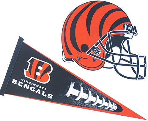 Cincinnati Bengals, NFL , Wall Decor, One 17" X 30" Large Pennant Design and 12x12 One Helmet Design