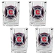 Chicago Fire MLS 4pc Square Shot Glass Set - Primary Team Logo
