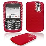 Red With Some Rhinestones Silicone Skin Gel Cover Case For BlackBerry Curve ....