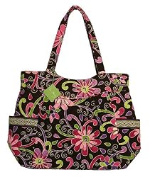 Vera Bradley Pleated Tote Purple Punch Bag Purse