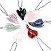 YYout Natural Stone Angel Pendants Lapis Lazuli Reiki Healing Crystal Guardian for Necklace with Stainless Steel Chain