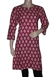 IMAGE OF Glorious Designer Awesome Look Long Cotton Kurta Blouse with Hand Block Print Work