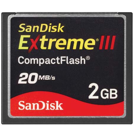SanDisk SDCFX3-2048-901 2 GB Extreme III CompactFlash Card (Retail Package)