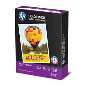 HP Color Inkjet Paper, 24 Pound, Uncoated, 100-Plus Brightness, 8.5 x 11 Inches, 400 Sheets (202040)